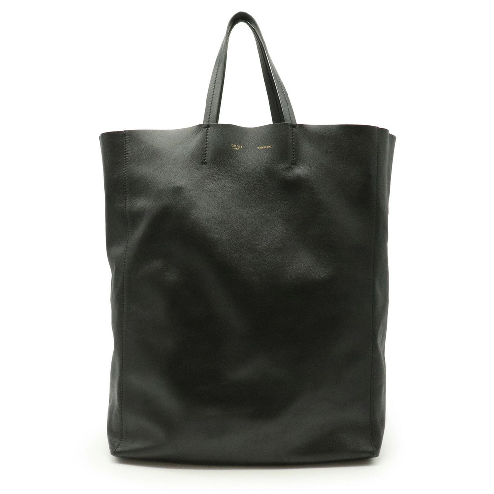 Celine Cabas Vertical Tote Bag Shoulder Leather Black